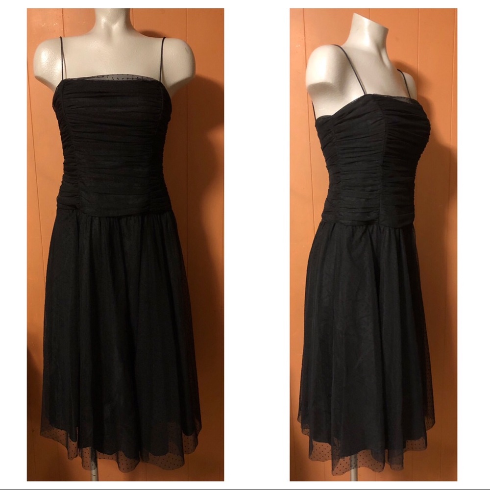 Maggy London Black Tulle Cocktail Dress, Size 6